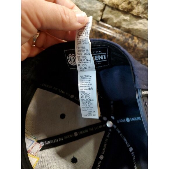 Element Skateboards Embroidered Mountain Logo Black Adjustable Snap back Hat - Picture 9 of 12